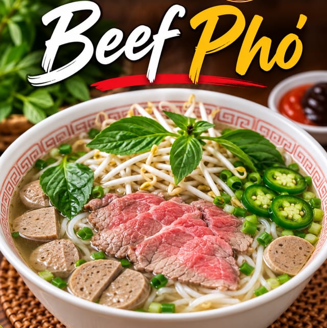 Beef Pho Noodle Soup.