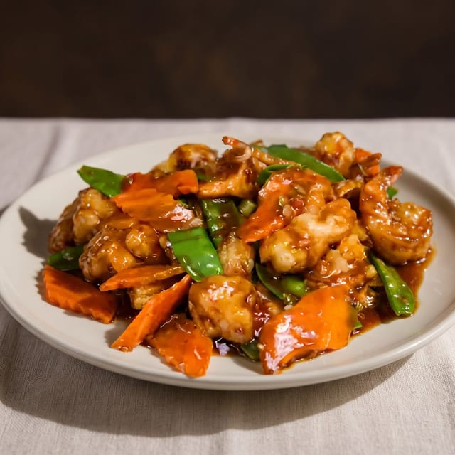 Combo - Mandarin Sauce with Beef or Chicken.