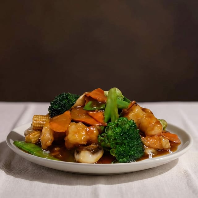 Shrimp & Mixed Vegetables.