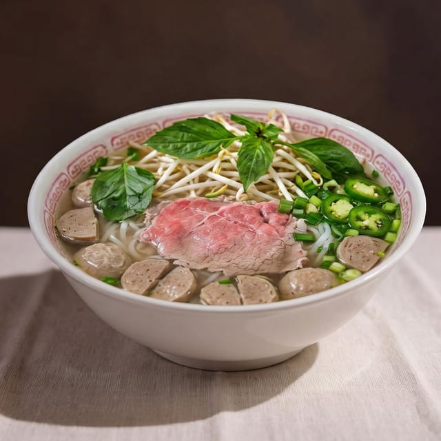 Beef Pho Noodle Soup.